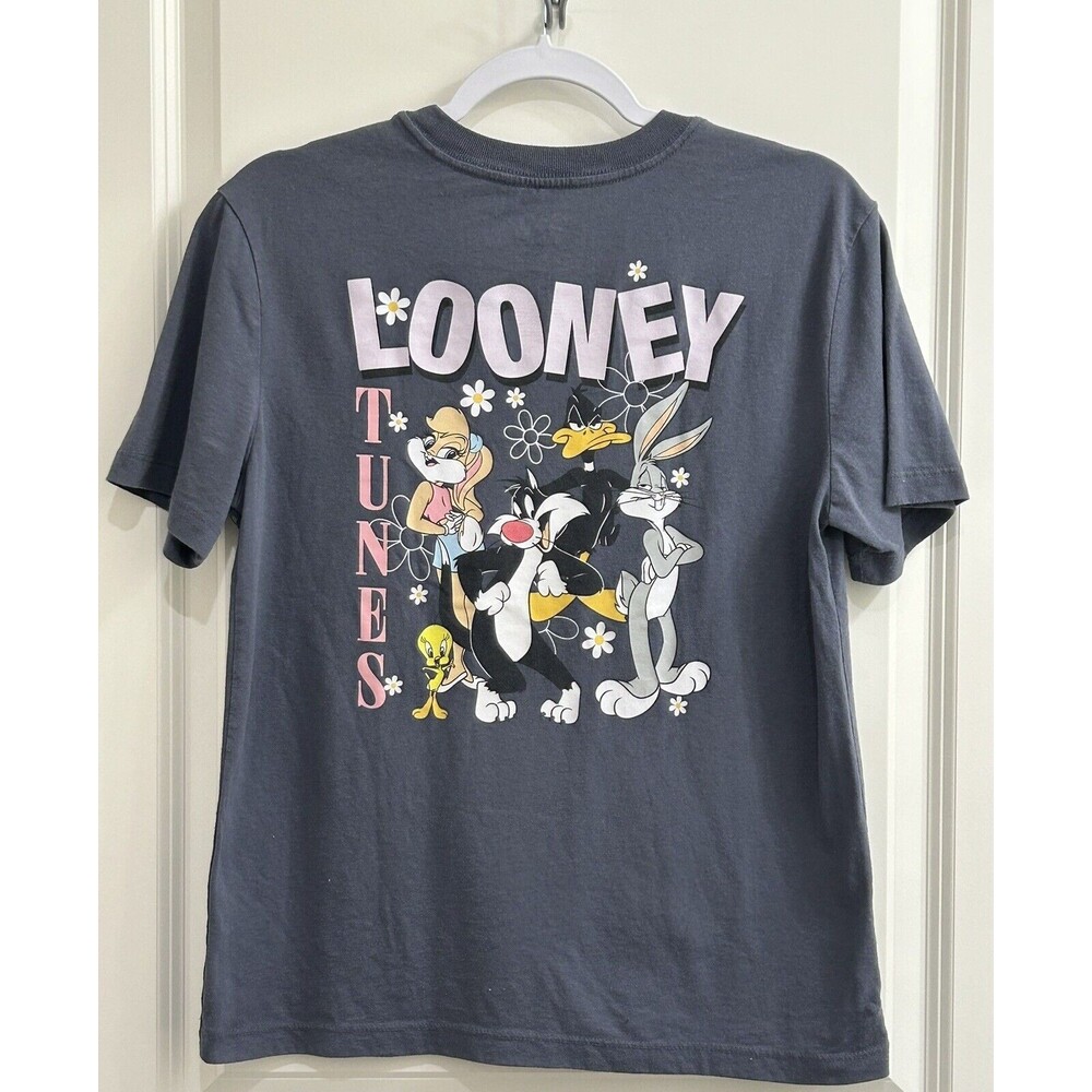 Looney Tunes Characters  Girls Gray  Graphic Short Sleeve Tee‎ Size S (4/6)